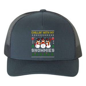 Chillin With My Snowmies Ugly Christmas Sweater Snow Gift Yupoong Adult 5-Panel Trucker Hat