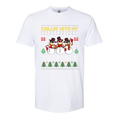 Chillin With My Snowmies Ugly Christmas Sweater Snow Gift Softstyle CVC T-Shirt