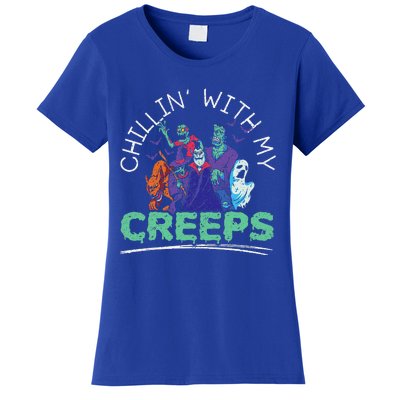 Chillin With My Creeps Halloween Party Trick Or Treat Women's T-Shirt