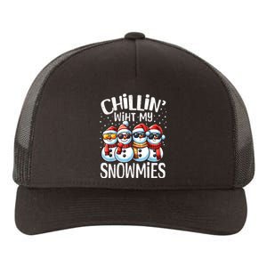 Chillin With My Snowmies Funny Snowman Christmas Women Yupoong Adult 5-Panel Trucker Hat