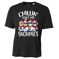 Chillin With My Snowmies Funny Snowman Christmas Women Cooling Performance Crew T-Shirt