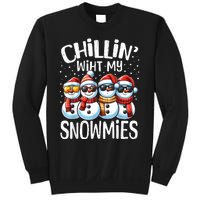 Chillin With My Snowmies Funny Snowman Christmas Women Sweatshirt