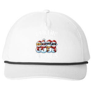 Chillin With My Snowmies Funny Snowman Christmas Women Snapback Five-Panel Rope Hat