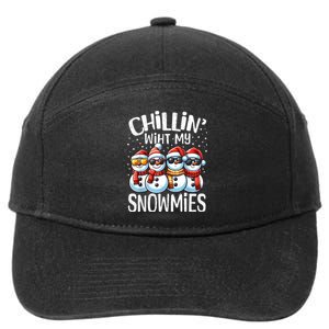 Chillin With My Snowmies Funny Snowman Christmas Women 7-Panel Snapback Hat