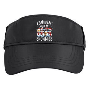 Chillin With My Snowmies Funny Snowman Christmas Women Adult Drive Performance Visor