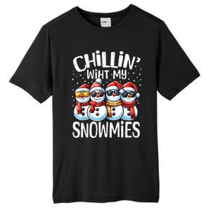 Chillin With My Snowmies Funny Snowman Christmas Women Tall Fusion ChromaSoft Performance T-Shirt