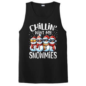 Chillin With My Snowmies Funny Snowman Christmas Women PosiCharge Competitor Tank