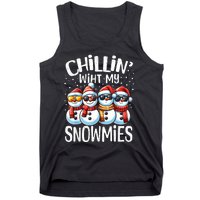 Chillin With My Snowmies Funny Snowman Christmas Women Tank Top