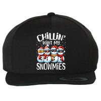 Chillin With My Snowmies Funny Snowman Christmas Women Wool Snapback Cap