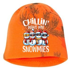 Chillin With My Snowmies Funny Snowman Christmas Women Kati - Camo Knit Beanie