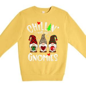 Chillin With My Gnomies Christmas Gnome Family Matching Xmas Meaningful Gift Premium Crewneck Sweatshirt