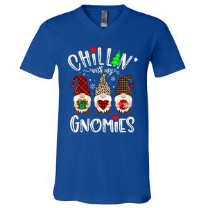 Chillin With My Gnomies Christmas Gnome Family Matching Xmas Meaningful Gift V-Neck T-Shirt