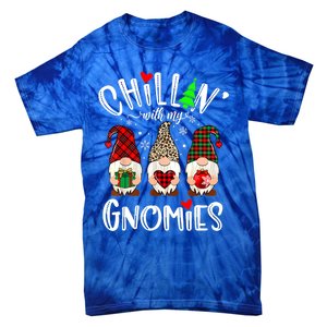 Chillin With My Gnomies Christmas Gnome Family Matching Xmas Meaningful Gift Tie-Dye T-Shirt