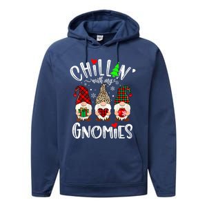 Chillin With My Gnomies Christmas Gnome Family Matching Xmas Meaningful Gift Performance Fleece Hoodie