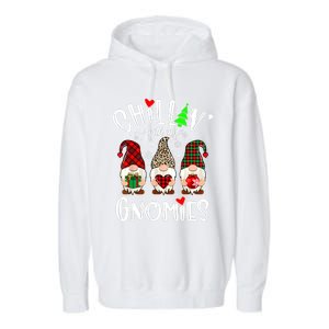 Chillin With My Gnomies Christmas Gnome Family Matching Xmas Meaningful Gift Garment-Dyed Fleece Hoodie