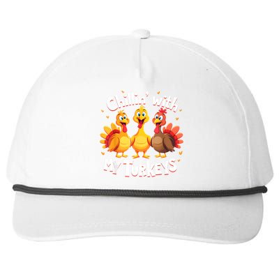 Chillin With My Turkeys Thanksgiving Family Snapback Five-Panel Rope Hat