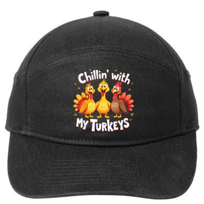 Chillin With My Turkeys Thanksgiving Family 7-Panel Snapback Hat