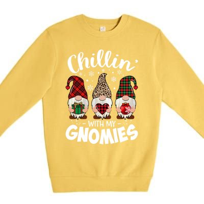 Chillin With My Gnomie Leopard Christmas Gnome Buffalo Gift Premium Crewneck Sweatshirt