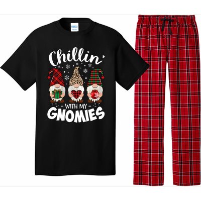 Chillin With My Gnomie Leopard Christmas Gnome Buffalo Gift Pajama Set