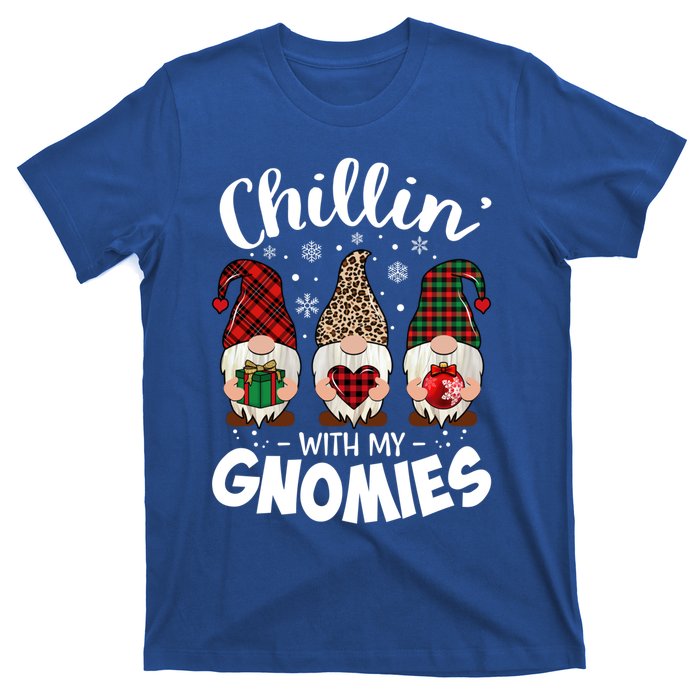 Chillin With My Gnomie Leopard Christmas Gnome Buffalo Gift T-Shirt