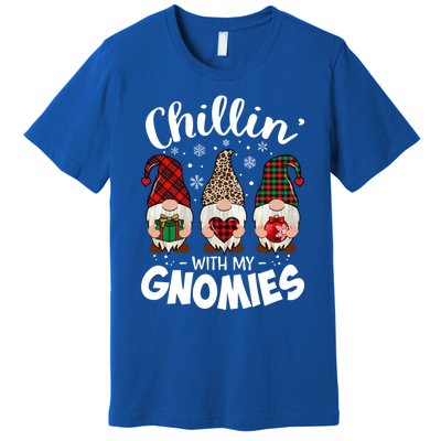 Chillin With My Gnomie Leopard Christmas Gnome Buffalo Gift Premium T-Shirt