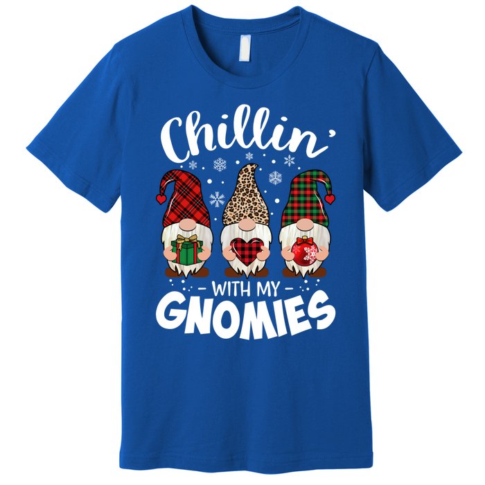 Chillin With My Gnomie Leopard Christmas Gnome Buffalo Gift Premium T-Shirt