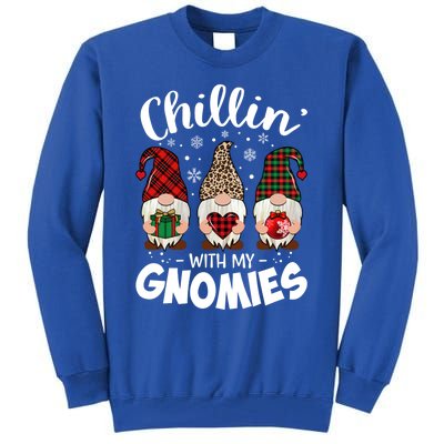 Chillin With My Gnomie Leopard Christmas Gnome Buffalo Gift Tall Sweatshirt