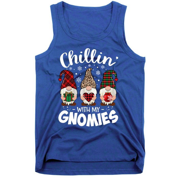 Chillin With My Gnomie Leopard Christmas Gnome Buffalo Gift Tank Top