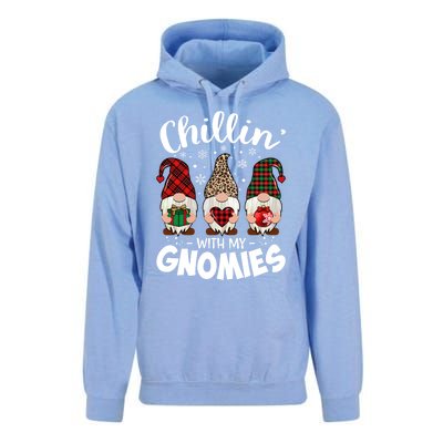 Chillin With My Gnomie Leopard Christmas Gnome Buffalo Gift Unisex Surf Hoodie