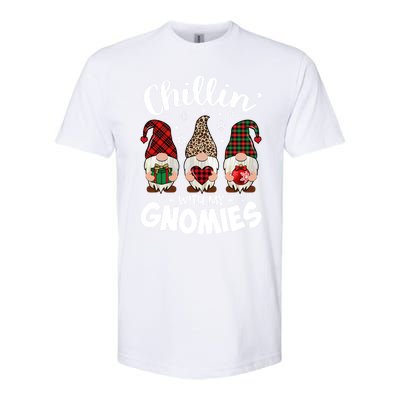 Chillin With My Gnomie Leopard Christmas Gnome Buffalo Gift Softstyle CVC T-Shirt