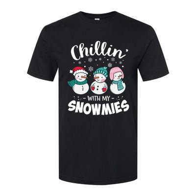 Chillin With My Snowmie Christmas Snow Teacher Snow Crew Neck Funny Gift Meaning Softstyle® CVC T-Shirt