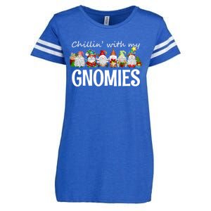 Chillin With My Gnomies Christmas Gift Enza Ladies Jersey Football T-Shirt