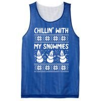 Chillin With My Snowmies Snow Ugly Christmas Sweater Gift Meaningful Gift Mesh Reversible Basketball Jersey Tank