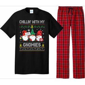 Chillin With My Gnomies Cute Buffalo Red Plaid Garden Gnome Cute Gift Pajama Set