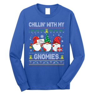 Chillin With My Gnomies Cute Buffalo Red Plaid Garden Gnome Cute Gift Long Sleeve Shirt