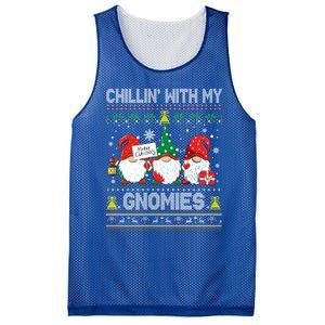 Chillin With My Gnomies Cute Buffalo Red Plaid Garden Gnome Cute Gift Mesh Reversible Basketball Jersey Tank