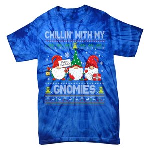 Chillin With My Gnomies Cute Buffalo Red Plaid Garden Gnome Cute Gift Tie-Dye T-Shirt