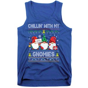 Chillin With My Gnomies Cute Buffalo Red Plaid Garden Gnome Cute Gift Tank Top