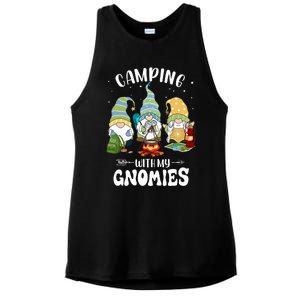 Camping With My Gnomies Funny Gnome Camp Ladies PosiCharge Tri-Blend Wicking Tank