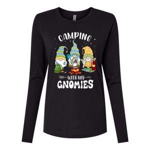 Camping With My Gnomies Funny Gnome Camp Womens Cotton Relaxed Long Sleeve T-Shirt