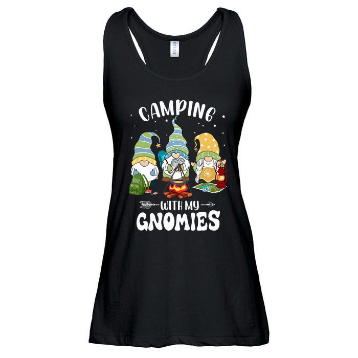 Camping With My Gnomies Funny Gnome Camp Ladies Essential Flowy Tank