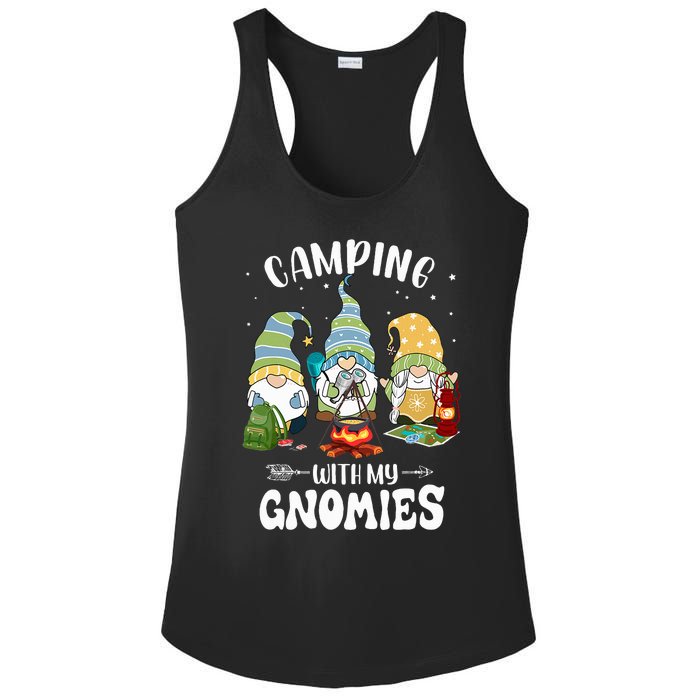 Camping With My Gnomies Funny Gnome Camp Ladies PosiCharge Competitor Racerback Tank