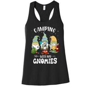 Camping With My Gnomies Funny Gnome Camp Women's Racerback Tank