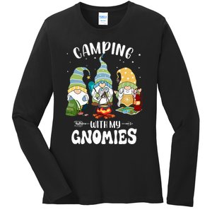 Camping With My Gnomies Funny Gnome Camp Ladies Long Sleeve Shirt