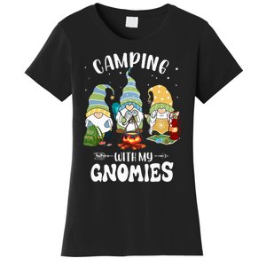 Camping With My Gnomies Funny Gnome Camp Women's T-Shirt