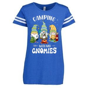 Camping With My Gnomies Funny Gnome Camp Enza Ladies Jersey Football T-Shirt