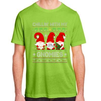 Chillin With My Gnomies Funny Christmas Family Friend Gnomes Design Adult ChromaSoft Performance T-Shirt