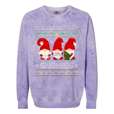 Chillin With My Gnomies Funny Christmas Family Friend Gnomes Design Colorblast Crewneck Sweatshirt