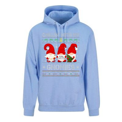 Chillin With My Gnomies Funny Christmas Family Friend Gnomes Design Unisex Surf Hoodie