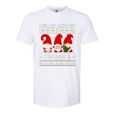 Chillin With My Gnomies Funny Christmas Family Friend Gnomes Design Softstyle CVC T-Shirt